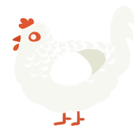 (unnamed), a white chicken with a half-lace pattern