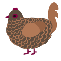 Raspberry Truffle, a bark and brown chicken with a lace pattern