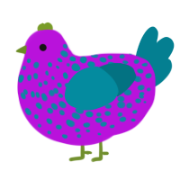 Fantacia, a amethyst and sea chicken with a speckle pattern