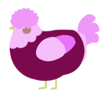 Caroline, a wine and lavender chicken with a head pattern