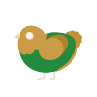 (unnamed), a viridian and gold chicken with a head pattern