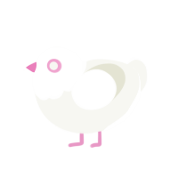 Arcane, a white chicken with a head pattern