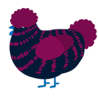 Divine, a tumblr and wine chicken with a bar pattern