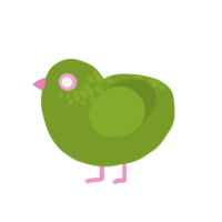 Matcha, a chartreuse chicken with a neck-speckle pattern