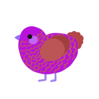 oh god, a amethyst and red chicken with a lace pattern