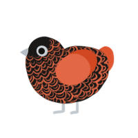 (unnamed), a sable and vermilion chicken with a double-lace pattern