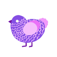 (unnamed), a blurple and lavender chicken with a lace pattern