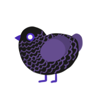 Goth Jr, a sable and overcast chicken with a lace pattern