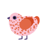 (unnamed), a rose and vermilion chicken with a speckle pattern