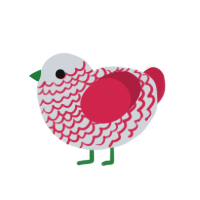 Dinophobia, a mist and crimson chicken with a lace pattern