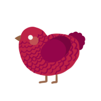 (unnamed), a crimson and maroon chicken with a lace pattern