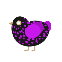 (unnamed), a sable and amethyst chicken with a speckle pattern