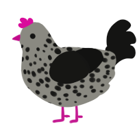 (unnamed), a ash and black chicken with a speckle pattern