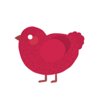 (unnamed), a crimson chicken with a double-lace pattern