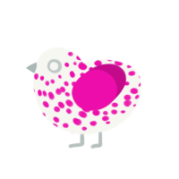 (unnamed), a white and fuchsia chicken with a speckle pattern