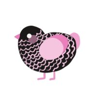 (unnamed), a sable and pink chicken with a lace pattern