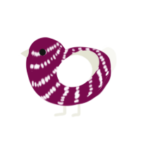 CandiKane, a wine and white chicken with a bar pattern