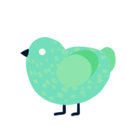 WIP, a mint and spring chicken with a speckle pattern
