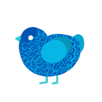 (unnamed), a ultramarine and cerulean chicken with a double-lace pattern
