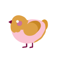 WIP, a rose and orange chicken with a head pattern