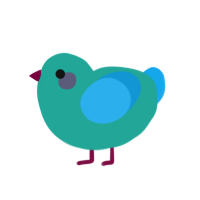 Cupcake, a turquoise and sky chicken