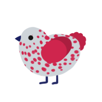 (unnamed), a mist and crimson chicken with a speckle pattern