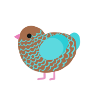 (unnamed), a brown and aqua chicken with a lace pattern