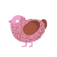 (unnamed), a pink and russet chicken with a double-lace pattern