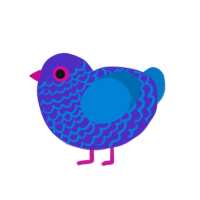 (unnamed), a indigo and sapphire chicken with a lace pattern