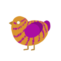(unnamed), a orange and plum chicken with a bar pattern