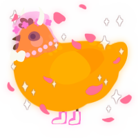 A gold and orange chicken with a neck-speckle pattern