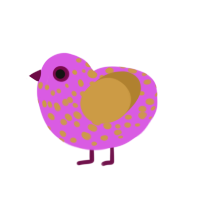 (unnamed), a orchid and gold chicken with a speckle pattern