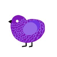 violet, a violet and blurple chicken with a lace pattern