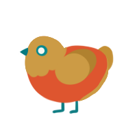 (unnamed), a vermilion and gold chicken with a head pattern