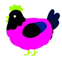A viridian and cream chicken with a head pattern
