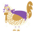 softboiled, a white and gold chicken with a lace pattern