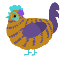 Hole, a ochre and overcast chicken with a bar pattern