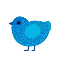 Speedboat, a sapphire and cerulean chicken with a double-lace pattern