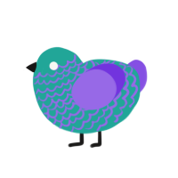 (unnamed), a turquoise and blurple chicken with a lace pattern