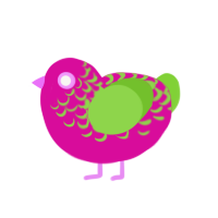 Dragonfruit, a fuchsia and grass chicken with a half-lace pattern