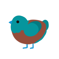 (unnamed), a russet and teal chicken with a head pattern