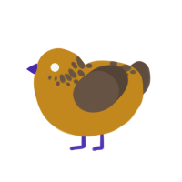 (unnamed), a ochre and bark chicken with a neck-speckle pattern