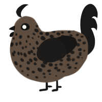 (unnamed), a bark and sable chicken with a speckle pattern