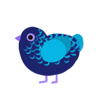 (unnamed), a navy and cerulean chicken with a half-lace pattern