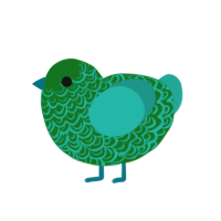 (unnamed), a leaf and turquoise chicken with a double-lace pattern