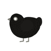(unnamed), a black and sable chicken with a lace pattern
