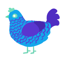 (unnamed), a sky and indigo chicken with a lace pattern