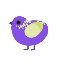 (unnamed), a blurple and lemon chicken with a neck-speckle pattern