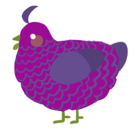 Berrybriar, a plum and overcast chicken with a lace pattern