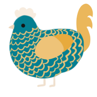 Ryder, a sea and honey chicken with a lace pattern